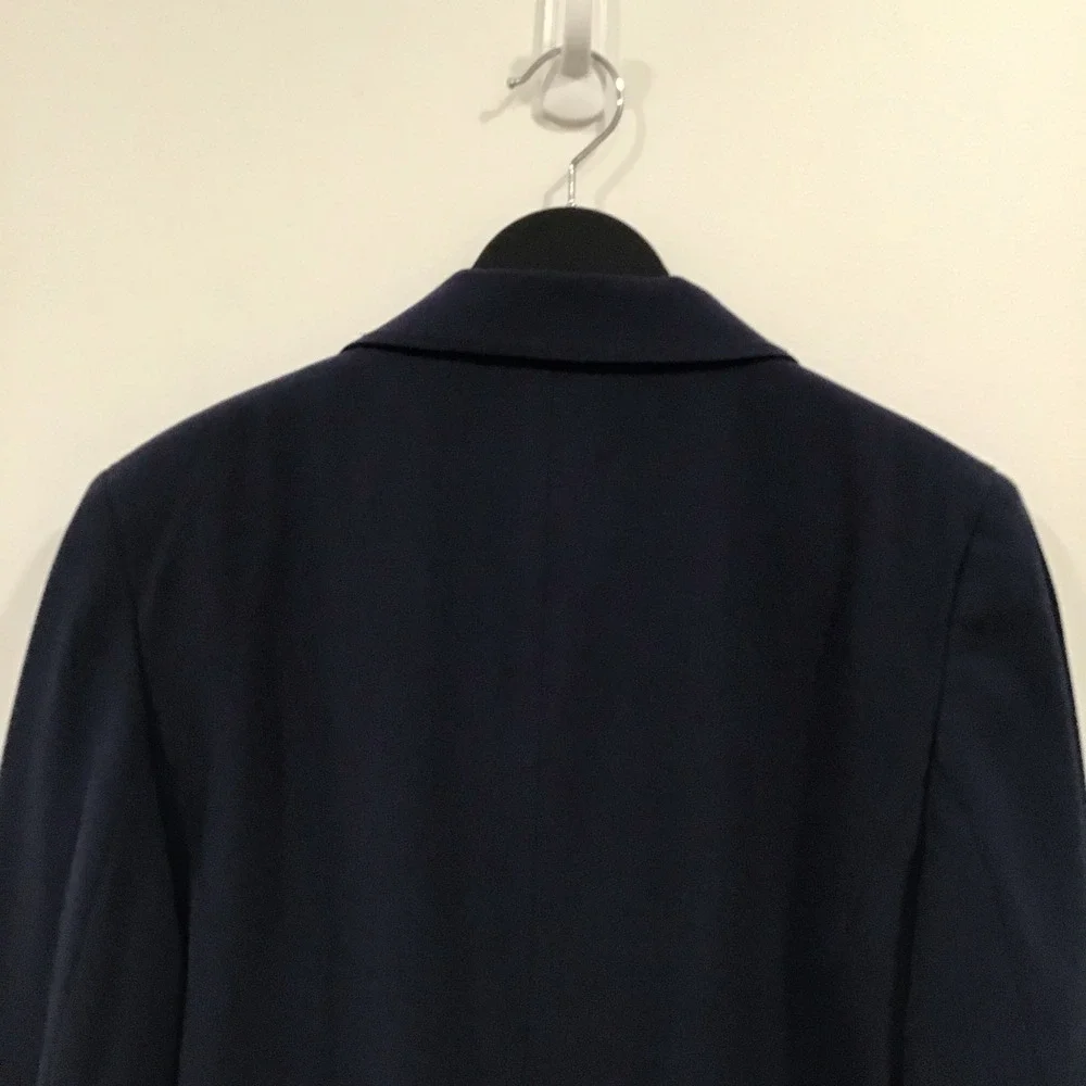 Tahari Blazer Womens Size M Navy Blue Tailored 3-Button Professional Jacket - Picture 10 of 14